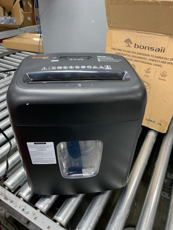 Photo 2 of Bonsaii 8 Sheet High Security Micro Cut Paper Shredder with 4 Gallon Pullout Basket, Credit Cards/Mail/Staples/Clips Shredder for Home Office Use (C206-G) 8 Sheet-5 Mins