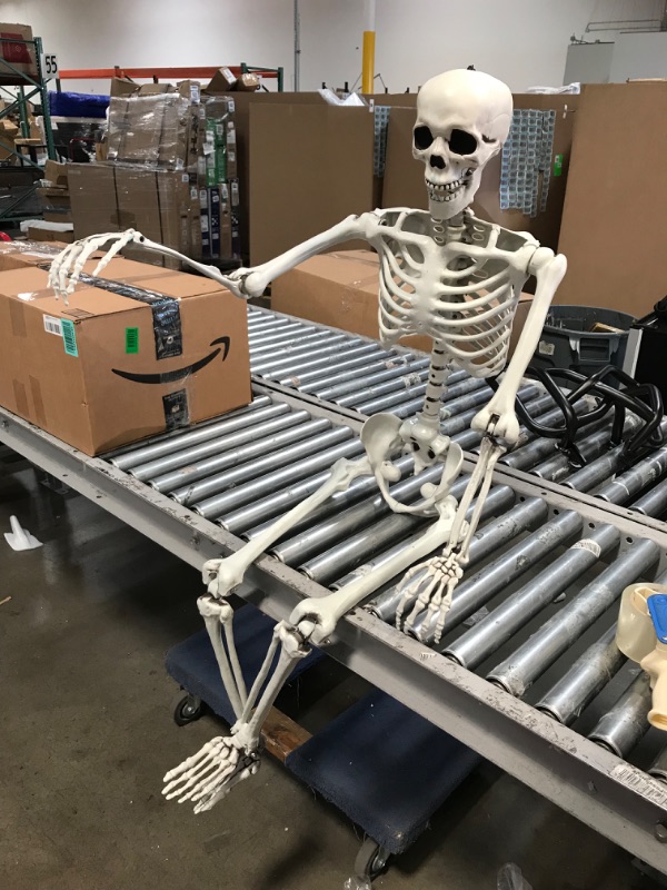 Photo 3 of Posable Life Size Human Skeleton Family Set of 4 - 2 Adult (5' 2")& 2 Children (1' 11")- Halloween Prop Indoor Outdoor Decorations w Bending Articulated Bones - Spooky Haunted Party Favors Lawn Décor