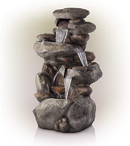Photo 1 of (Damaged)Alpine Corporation WIN316 Water Floor Standing Fountains, 23"L x 18"W x 40"H, Lt. Gray