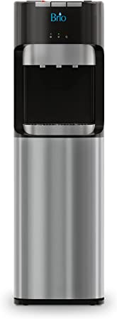 Photo 1 of (damaged )Brio CLBL420V2 Bottom Loading Water Cooler Dispenser for 3 & 5 Gallon Bottles - 3 Temperatures with Hot, Room & Cold Spouts, Child Safety Lock, LED Display with Empty Bottle Alert, Stainless Steel