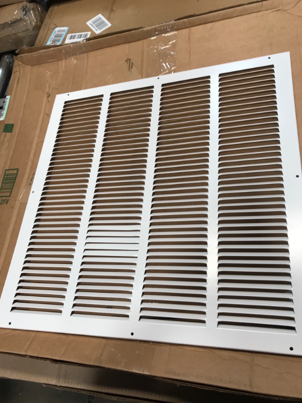 Photo 2 of 20"W x 20"H [Duct Opening Size] Steel Return Air Grille (AGC Series) Vent Cover Grill for Sidewall and Ceiling, White | Outer Dimensions: 21.75"W X 21.75"H for 20x20 Duct Opening 20"W x 20"H [Duct Opening]