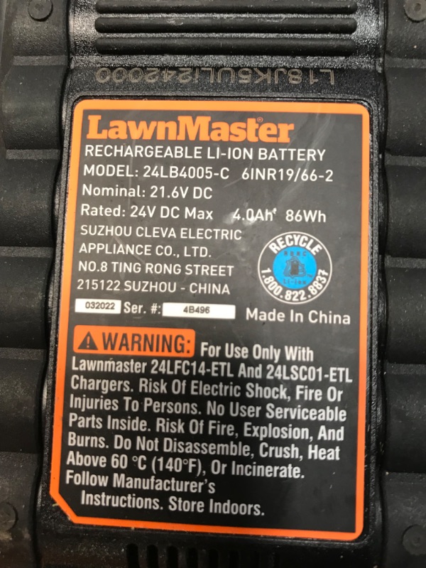 Photo 10 of **USED, TEAR & WEAR, FOR PARTS**LawnMaster 20VMWGT 24V Max 13-inch Lawn Mower and Grass Trimmer 10-inch Combo with 2x4.0Ah Batteries and Charger
