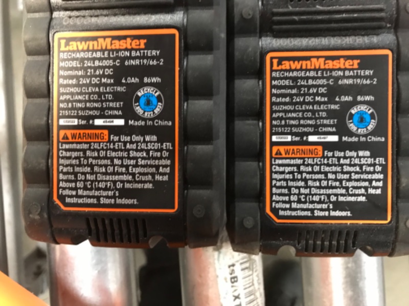 Photo 17 of **USED, TEAR & WEAR, FOR PARTS**LawnMaster 20VMWGT 24V Max 13-inch Lawn Mower and Grass Trimmer 10-inch Combo with 2x4.0Ah Batteries and Charger
