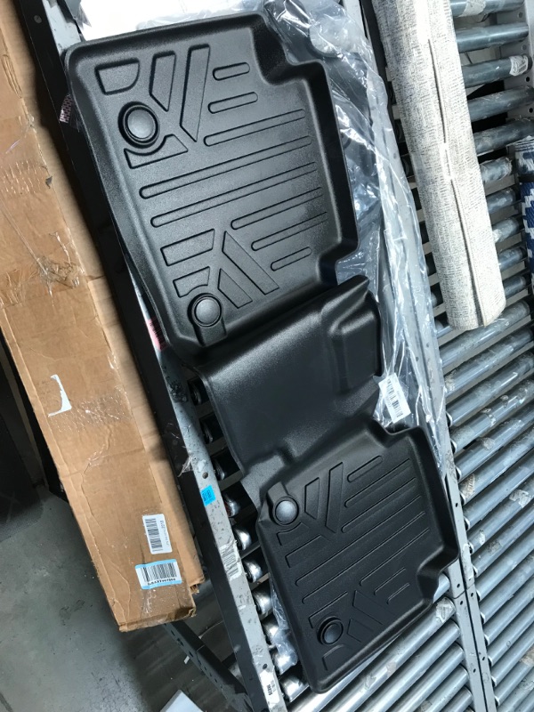 Photo 3 of **MISSING FRONT TWO MATS, MINOR WEAR & TEAR**SMARTLINER All Weather Custom Fit Black 3 Row Floor Mat Liner Set Compatible with 2021-2023 Jeep Grand Cherokee L (Only Fits 7 Passenger Models)

