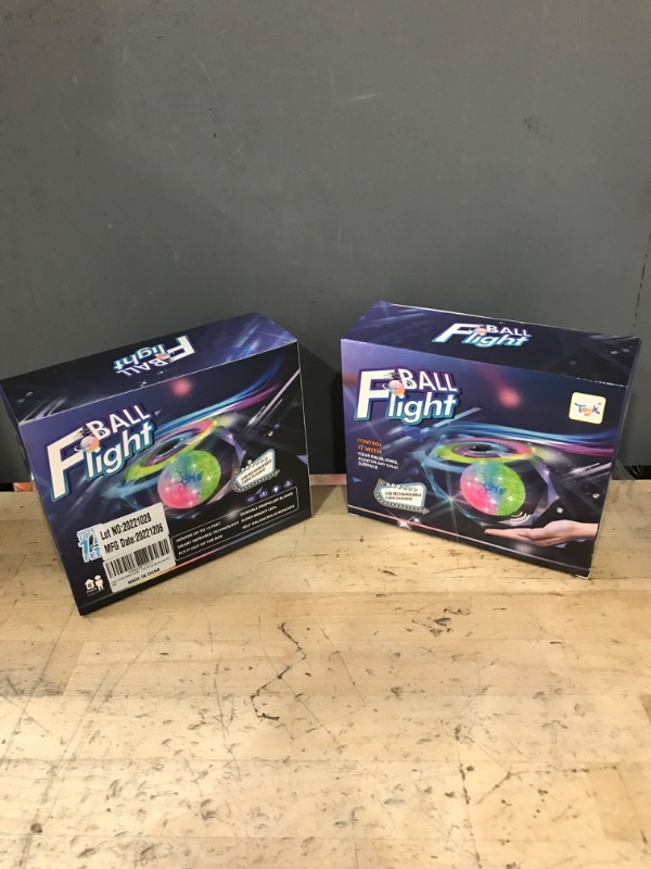 Photo 2 of BUNDLE OF 2 - Flying Toy Ball Infrared Induction RC Flying Toy Built-in LED Light Disco Helicopter Shining Colorful Flying Drone Indoor and Outdoor Games Toys for 3 4 5 6 7 8 9 10 Year Old Boys and Girls