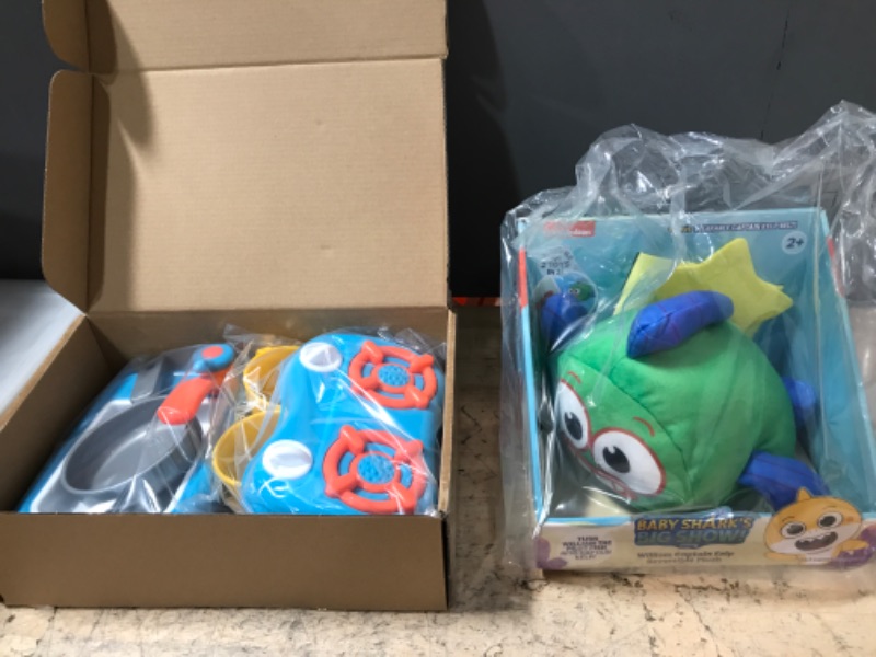 Photo 3 of 2 ITEMS - Just Like Home Play Fun Kitchen Set; AND, WowWee Baby Shark's Big Show! Reversible William Plush Flips Into Captain Kelp – Stuffed Animal Fish – Cute Plushies for Kids William / Captain Kelp