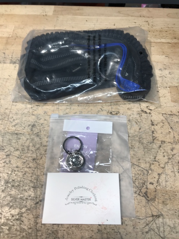 Photo 3 of 2 BUNDLED ITEMS - LKSTK Hands Free Dog Leash with Zipper Pouch, Dual Padded Handles and Professional Retractable Bungee Dog Leash for Walking Jogging, Adjustable Waist Belt for Medium to Large Dog (Blue); AND, BLABABU JEWELRY Navy Keychain Marine Gifts fo