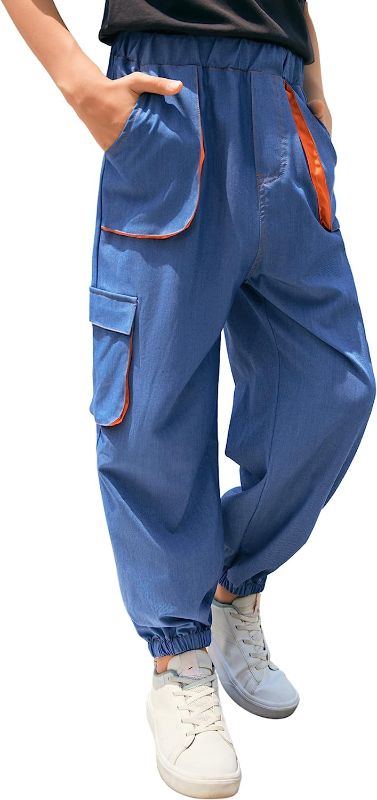 Photo 1 of Boys Cargo Jogger Pants Elastic Waist Casual Pull On Jogging Trousers Bottom for Kids 5-14 Years