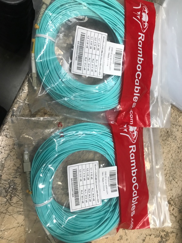 Photo 2 of **** BUNDLE OF 2 ***OM3 Multimode Fiber SC to LC, 40m(131ft) OM3 LC to SC Fiber Patch Cable, Options 0.7in~500ft, Fiber Optic Patch Cable Duplex 10G LSZH, ??????????? 131ft/40m OM3-LC-SC 1