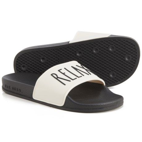 Photo 1 of ?Relax.? Slide Sandals (for Women) - BLACK/IVORY (8 )

