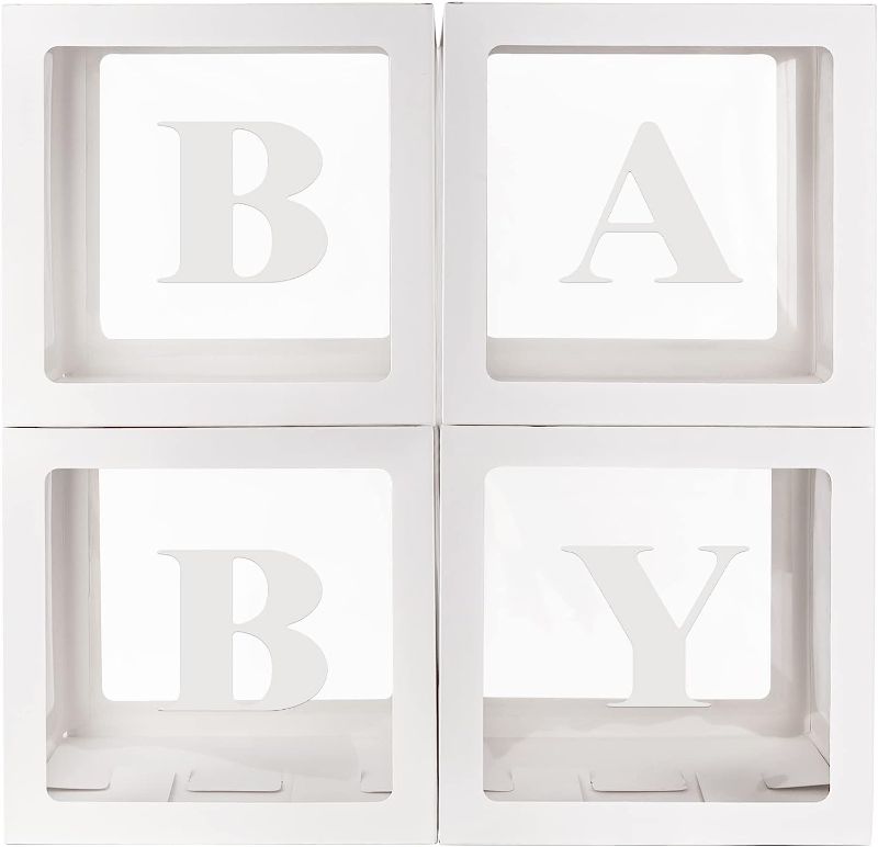 Photo 1 of Baby Box, Baby Shower Decorations for Baby Shower Boxes, 20 Pieces Blocks Decorations For Gender Reveal Party, Perfect as Baby Shower Blocks Decoration For Boy and Girl, Balloon Box Decoration