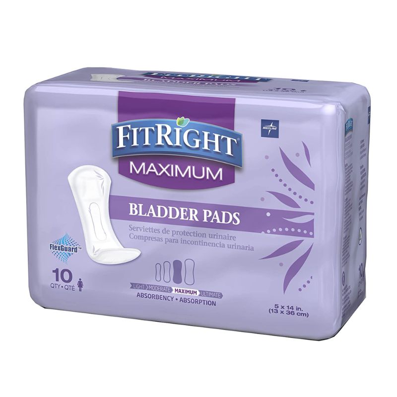 Photo 1 of 2pcks of FitRight Incontinence Bladder Control Pads, Maximum Absorbency, 10 count
