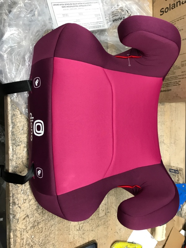 Photo 2 of Diono Solana 2 XL 2022, Dual Latch Connectors, Lightweight Backless Belt-Positioning Booster Car Seat, 8 Years 1 Booster Seat, Pink NEW! LATCH Connect Single Pink