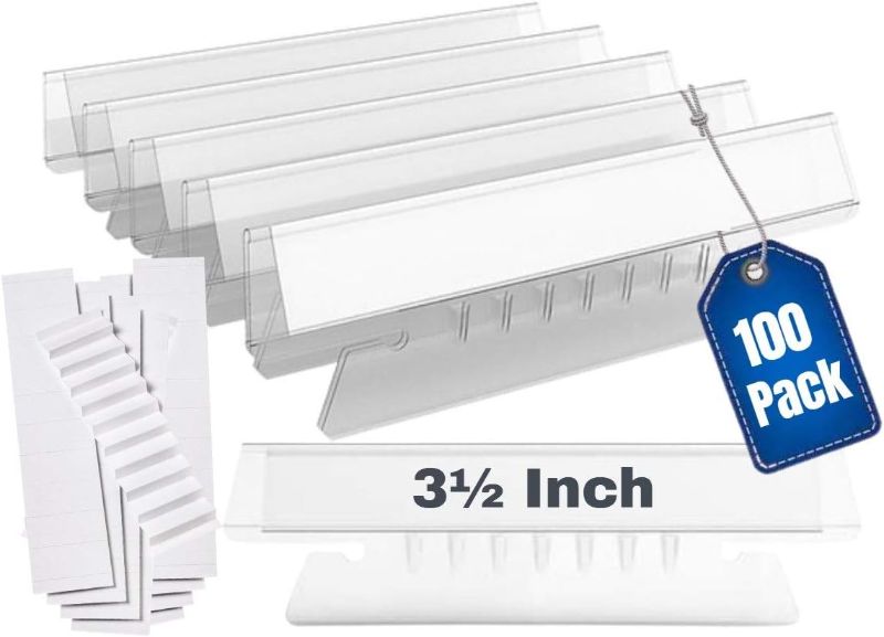 Photo 1 of 1InTheOffice Clear Hanging Folder Tabs, and Inserts 3-1/2" x 5/8", 100/Pack (3 1/2")