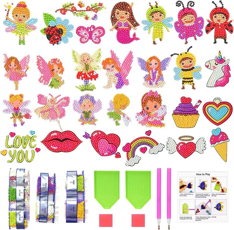 Photo 1 of (4)  Cute Diamond Painting Stickers Kits for Kids,Diamond Craft Arts Set - Best Gifts for Children or Adult Beginners