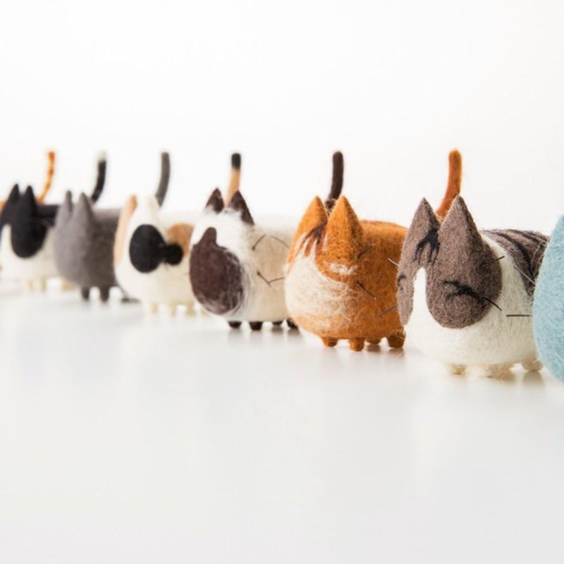 Photo 1 of (2) Truslin - DIY Needle Felting Kit with Gift Box Faceless Cat