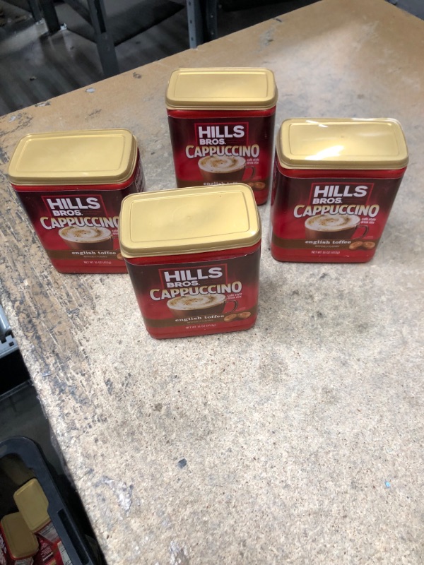 Photo 1 of (4) Hills Bros. Cappuccino Drink Mix, English Toffee - 16 oz