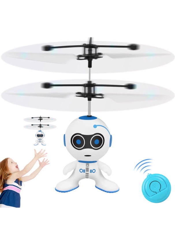 Photo 1 of (3) MR.TN Flying Ball Toys Infrared Induction Colorful Built-in LED RC Robot Drone Toy Indoor Outdoor Games Toys for Kids Boys Girls 3 4 5 6 7 8 9 10 Year Old Birthday Xmas Gifts