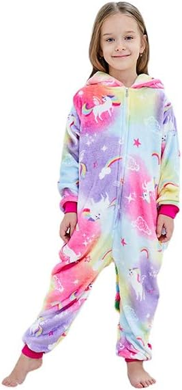 Photo 1 of Girls Unicorn Onesie Costume Animal Pajamas Halloween Costume
