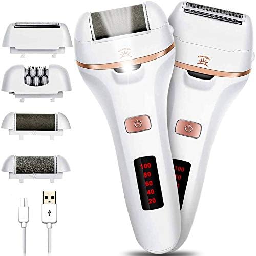 Photo 1 of Electric Callus Remover for feet, Rechargeable Foot File Hard Skin Pedicure Tools Lady Shaver Pedicure Hair Remover Epilators for Womens Wet and Dry Painless Razor Bikini Trimmer, with LED Light
