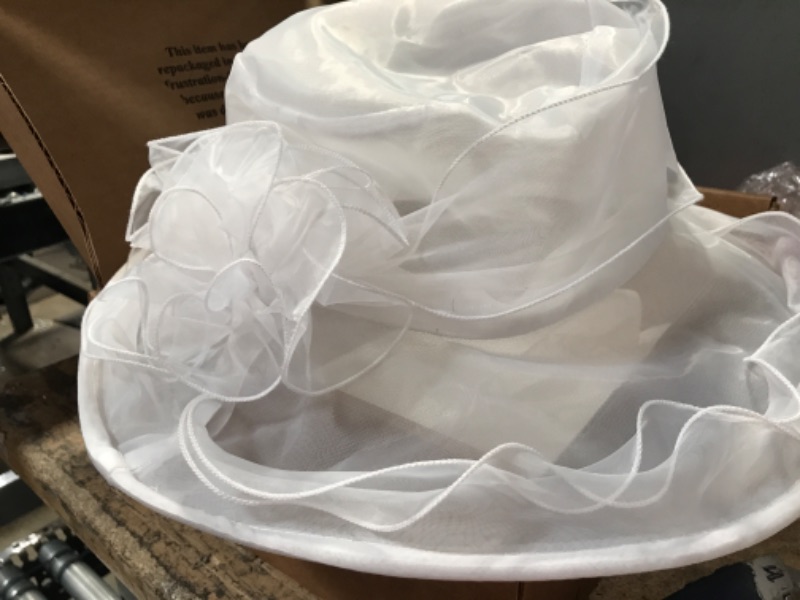 Photo 2 of Acecharming Women Organza Kentucky Derby Fascinator Lady Cocktail Tea Party Church Wedding Bridal Flower Hat
