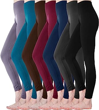 Photo 1 of Diravo 7 Pack Fleece Lined Leggings Womens Fashion High Waist Tummy Control Leggings for Women Winter Warm
