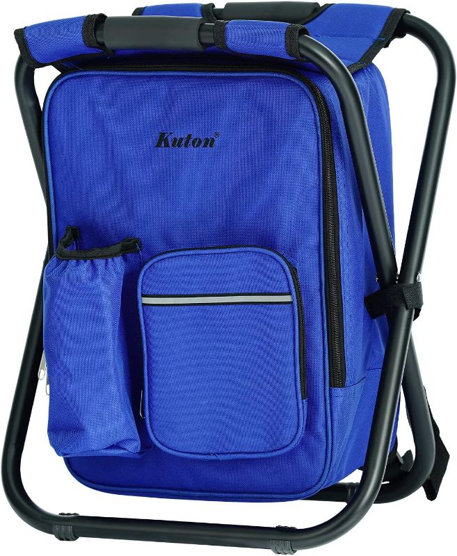 Photo 3 of 
KUTON Backpack Cooler Chair, Folding Camping Fishing Stool 3-in-1 Portable Backpack Seat, Lightweight for Outdoor Picnic, Blue