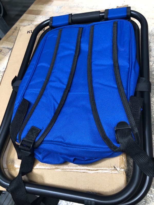 Photo 1 of 
KUTON Backpack Cooler Chair, Folding Camping Fishing Stool 3-in-1 Portable Backpack Seat, Lightweight for Outdoor Picnic, Blue