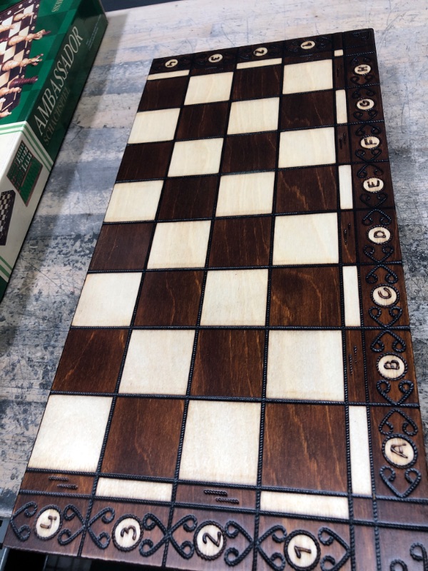 Photo 3 of Beautiful Handcrafted Wooden Chess Set with Wooden Board and Handcrafted Chess Pieces - Gift idea Products (21" (55 cm))