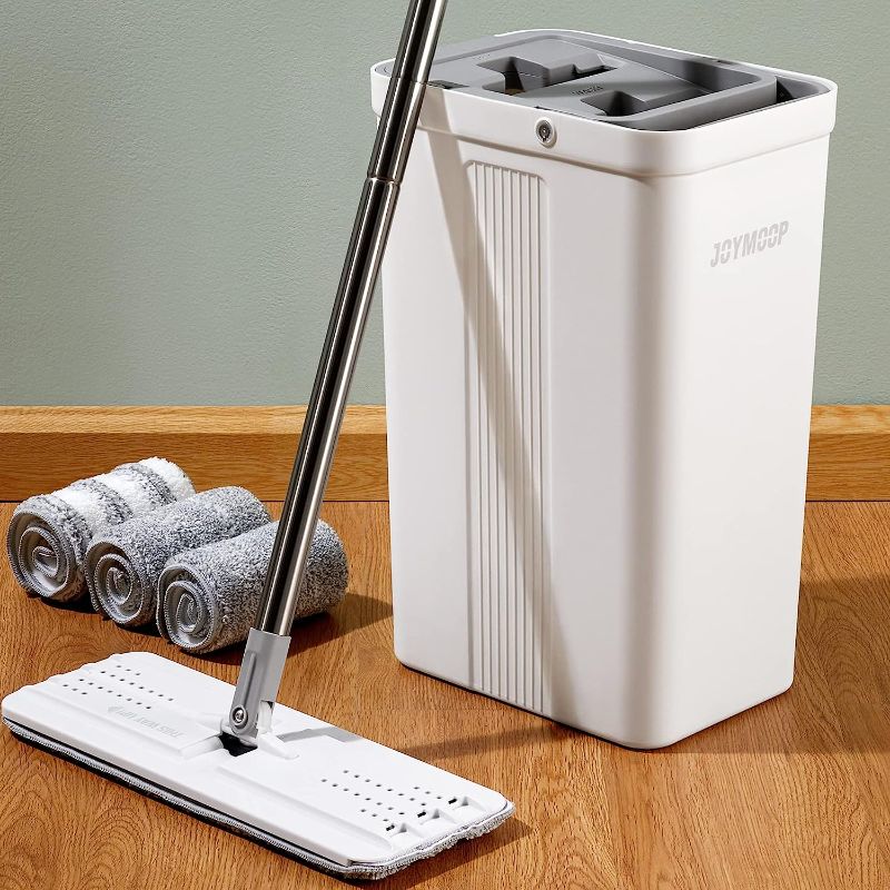 Photo 1 of 
JOYMOOP Mop and Bucket with Wringer Set, Flat Floor Mop and Bucket, Mop for Floor Cleaning