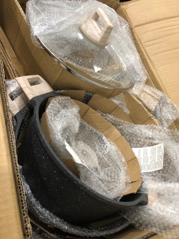 Photo 1 of 
Carote Nonstick Granite Cookware Sets 10 Pcs Stone Cookware Set,non stick frying pan set , pots and pans set ( Granite, induction cookware)