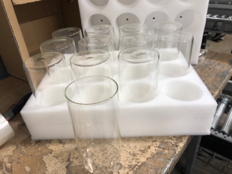 Photo 1 of 12 Pack Clear Glass Cylinder Vases, Table Flowers Vase,for Wedding Decorations and Formal Dinners (6 Inch)
