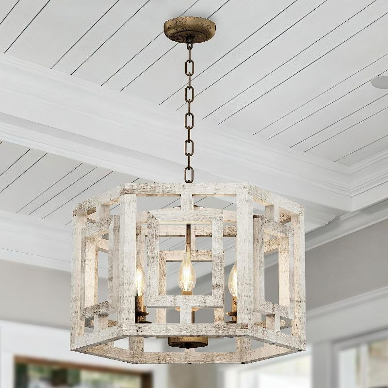 Photo 1 of **SEE NOTES**
20'' Farmhouse Chandelier, 6-Light Wood Rustic Chandelier, Modern Farmhouse Chandeliers for Dining Room Light Fixture, Hanging Pendant Lights for Living Room, Kitchen, Entryway, Foyer, Bedroom