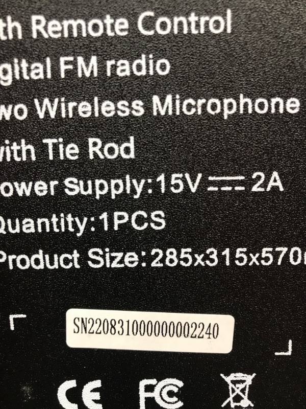 Photo 7 of Moukey Karaoke Machine, PA System Subwoofer, Portable Bluetooth Speaker w/ 2 Wireless Microphones, Lyrics Display Holder, Party Lights & Echo/Treble/Bass Adjustment, Support TWS/REC/AUX/MP3/USB/TF/FM 10" Subwoofer