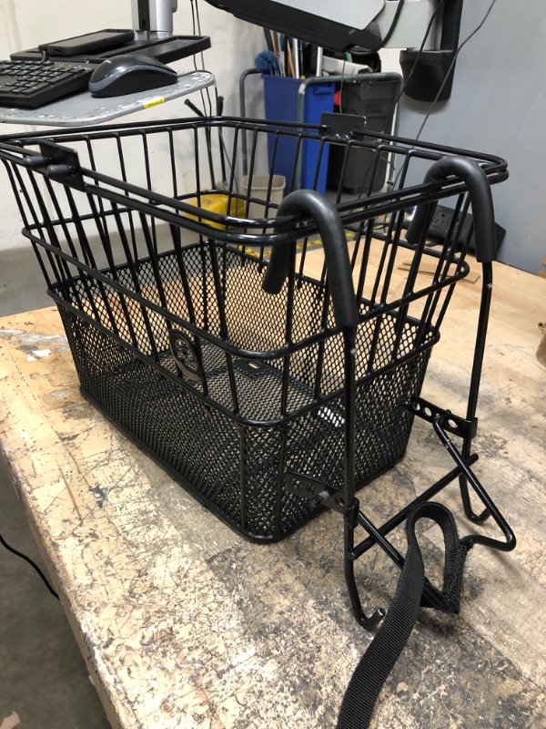 Photo 2 of 
Retrospec Apollo Detachable Front Bike Basket Steel Half-Mesh with Integrated Detachable Hooks and Built-In Handle, Easy Assembly and Portability for Bicycles
Color:Black
Style:Basket