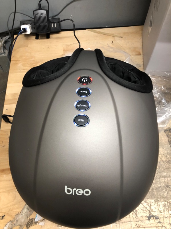 Photo 2 of Breo Foot Massager Machine with Heat, Shiatsu Deep Tissue Kneading, Rolling Massage for Relief, Fits Feet Up to Men Size 12 1 Count (Pack of 1)