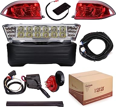 Photo 1 of 10L0L Golf Cart LED Light Kit (12V) for Club Car Precedent G&E (2004 UP), Deluxe Headlight Taillight with Turn Signals, Hazard Flasher, Horn and Brake
