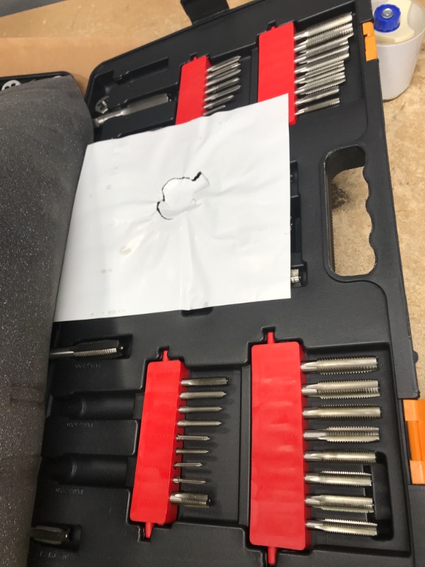 Photo 2 of ***missing parts***GEARWRENCH 114 Piece Ratcheting Tap and Die Set, SAE/Metric - 82812 & 12 Point Ratcheting Combination Wrench Set, 16 Piece Metric - 9416 Set + Wrench Set