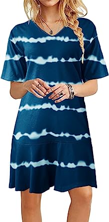 Photo 1 of Alaster Women’s Casual Summer T Shirt Dress Loose Short Sleeve Tunic Dress wit size S 