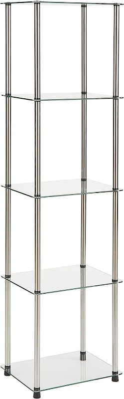 Photo 1 of 
Convenience Concepts Designs2Go Classic Glass Shelves 15.75" - 5-Tier Glass Tower Room Décor, Modern Shelves for Storage and Display in Living Room,...
Color:Glass