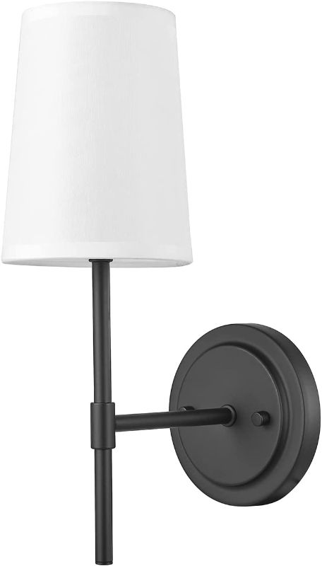 Photo 1 of 
Globe Electric 51859 1-Light Wall Sconce, Matte Black, White Fabric Shade, Wall Lighting, Wall Lamp Dimmable, Wall Lights for Bedroom, Kitchen Sconces Wall...
Pattern Name:Wall Sconce
Color:Matte Black, White Shade