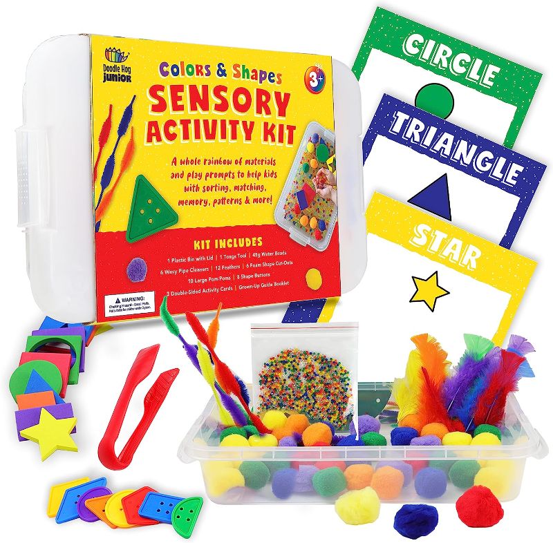 Photo 1 of Childs Bundle****Amazon Basics Dustless Chalk with Eraser, White, 3 Pack
DOODLE HOG Sensory Fine Motor Kit in Colors and Shapes for Toddlers and Kids. 