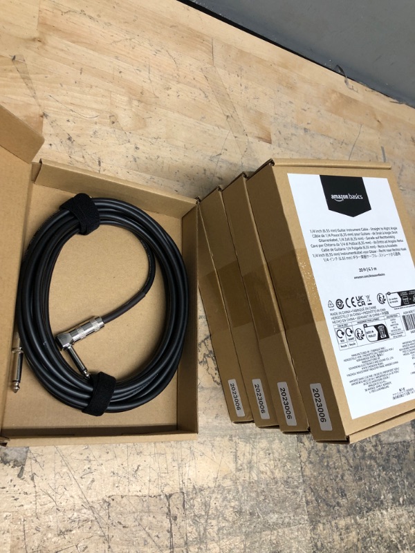 Photo 2 of Electronic Bundle****5 Items Amazon Basics 1/4 Inch Right-Angle Instrument Cable - 20 Foot (Black)