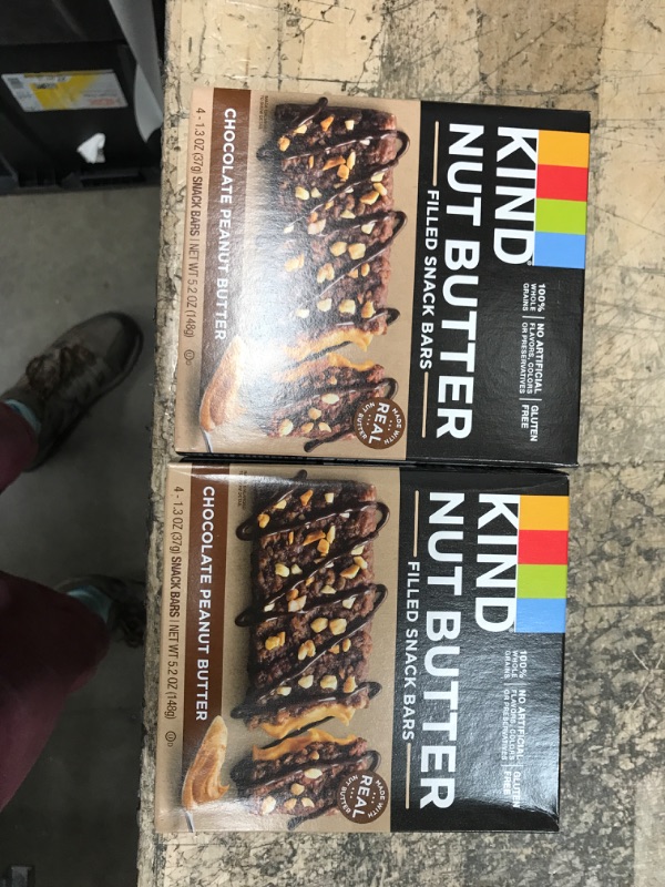 Photo 2 of 2 packs of Kind Nut Butter Snack Bars, Chocolate Peanut Butter, Nut Butter - 4 pack, 1.3 oz snack bars best by 6/22/23