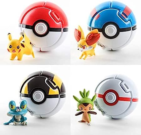 Photo 1 of 4pcs Pocket Ball Super Set Fighting Toys Pokesball Ball Pack,Collection Pocket Monster Action Figure for Children's Toy Set
