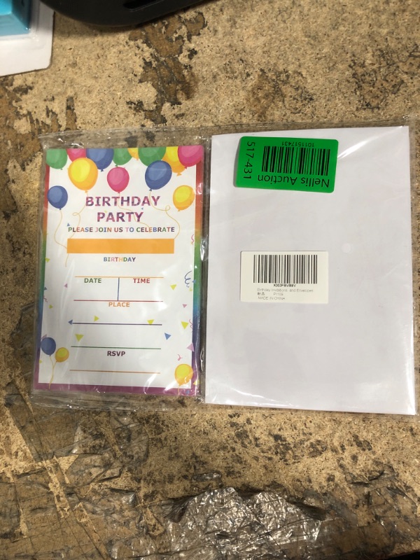 Photo 2 of General Brand JJOINUS Balloon Birthday Invitations 