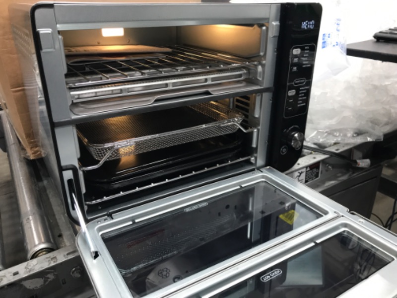 Photo 3 of Ninja DCT401 12-in-1 Double Oven with FlexDoor, FlavorSeal & Smart Finish, Rapid Top Convection and Air Fry Bottom , Bake, Roast, Toast, Air Fry, Pizza and More, Stainless Steel
