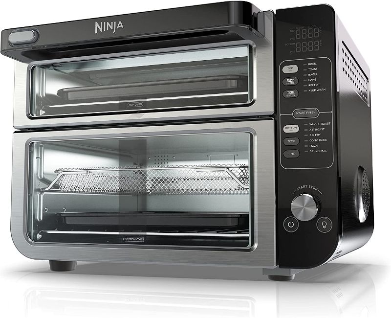 Photo 1 of Ninja DCT401 12-in-1 Double Oven with FlexDoor, FlavorSeal & Smart Finish, Rapid Top Convection and Air Fry Bottom , Bake, Roast, Toast, Air Fry, Pizza and More, Stainless Steel
