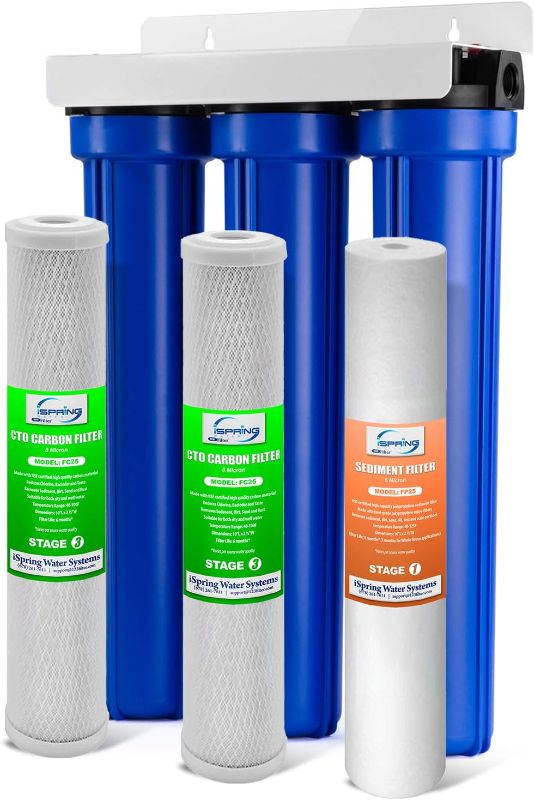 Photo 1 of **SEE NOTES**
iSpring Whole House Water Filter System w/ 20” x 2.5” Sediment & Carbon Water Filters, 3-Stage Whole House Water Filtration System, Model: WCB32O
