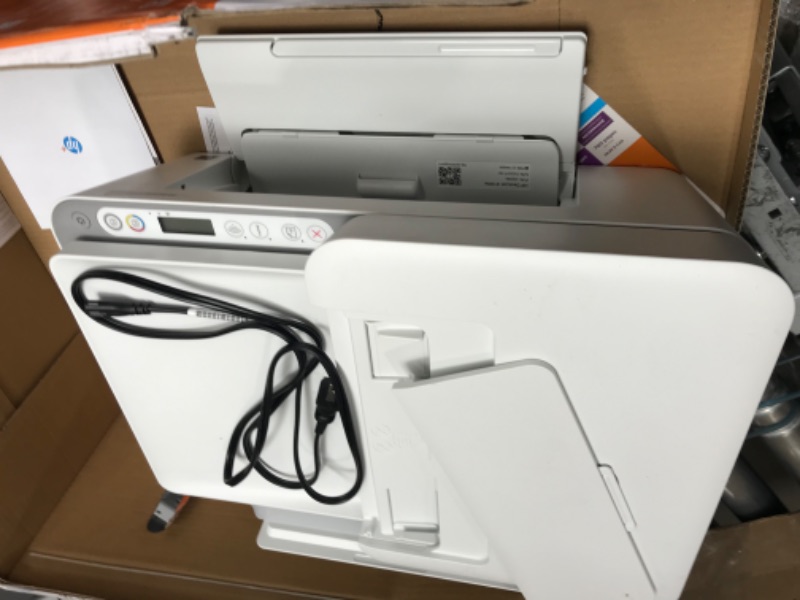 Photo 2 of DAMAGED* HP DeskJet 4155e Wireless Color All-in-One Printer with bonus 6 months Instant Ink (26Q90A), white
